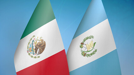 Mexico and Guatemala two flags