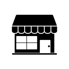 shopping store icon, silhouette style