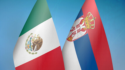 Mexico and Serbia two flags