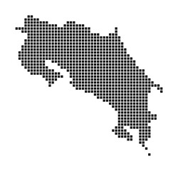 Costa Rica map. Map of Costa Rica in dotted style. Borders of the country filled with rectangles for your design. Vector illustration.