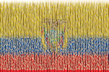 Obraz premium Flag of Ecuador made with color pencils. Art related conceptual 3D rendering