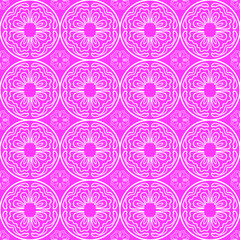 Wavy line within a circle pattern seamless repeat background