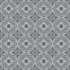 Fototapeta premium Wavy line within a circle pattern seamless repeat background