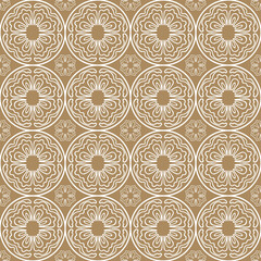 Fototapeta premium Wavy line within a circle pattern seamless repeat background