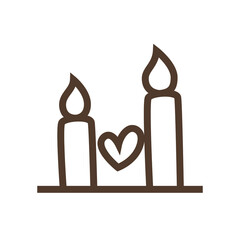 Vector linear icon of candles on date