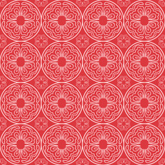 Fototapeta premium Wavy line within a circle pattern seamless repeat background