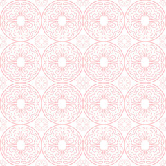 Wavy line within a circle pattern seamless repeat background
