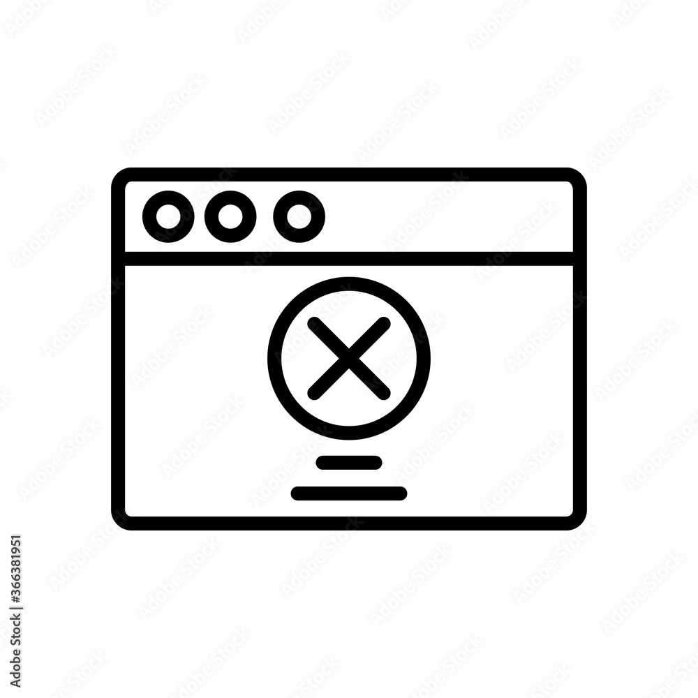 Poster browser, web site, check mark, prohibit icon. simple line, outline vector elements of internet explo