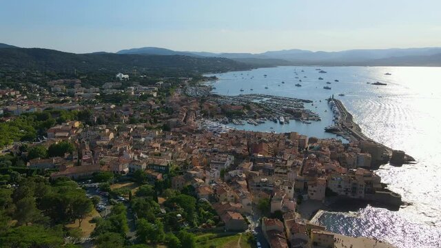 Amazing aerial view over Saint Tropez in France - travel photography