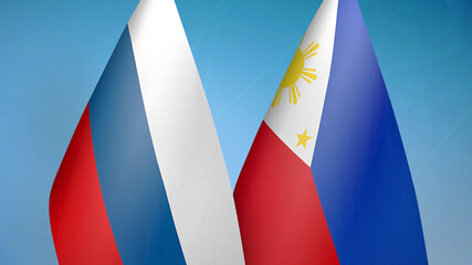 Russia and Philippines two flags