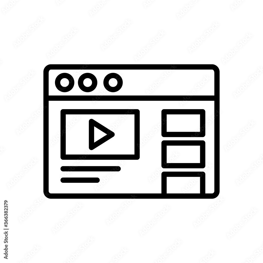 Poster browser, web site, video icon. simple line, outline vector elements of internet explorer icons for u