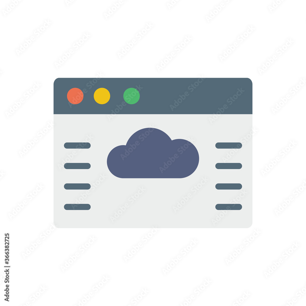 Poster browser, web site, cloud icon. simple color vector elements of internet explorer icons for ui and ux