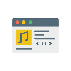 Fototapeta premium Browser, web site, music icon. Simple color vector elements of internet explorer icons for ui and ux, website or mobile application