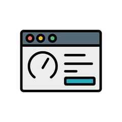 Browser, web site, speedometer icon. Simple color with outline vector elements of internet explorer icons for ui and ux, website or mobile application