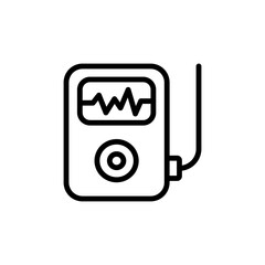 Mp3 player icon. Simple line, outline vector elements of rock n roll icons for ui and ux, website or mobile application