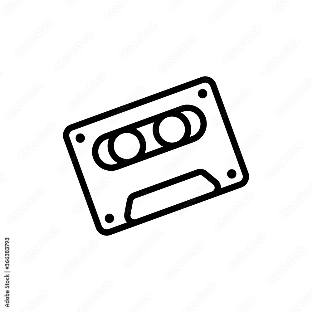 Poster cassette icon. simple line, outline vector elements of rock n roll icons for ui and ux, website or m