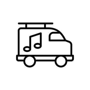 recommend clip art: Music caravan icon. Simple line, outline vector elements of rock n roll icons for ui and ux, website or mobile application