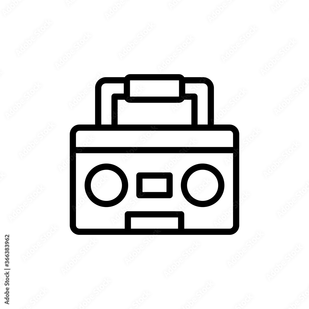 Poster tape recorder icon. simple line, outline vector elements of rock n roll icons for ui and ux, website