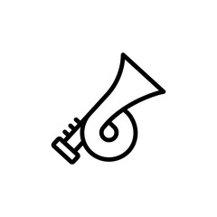 Bugle icon. Simple line, outline vector elements of rock n roll icons for ui and ux, website or mobile application