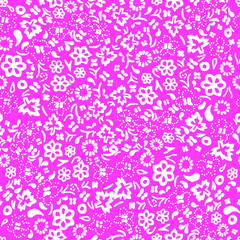 Hand drawn flowery seamless pattern background