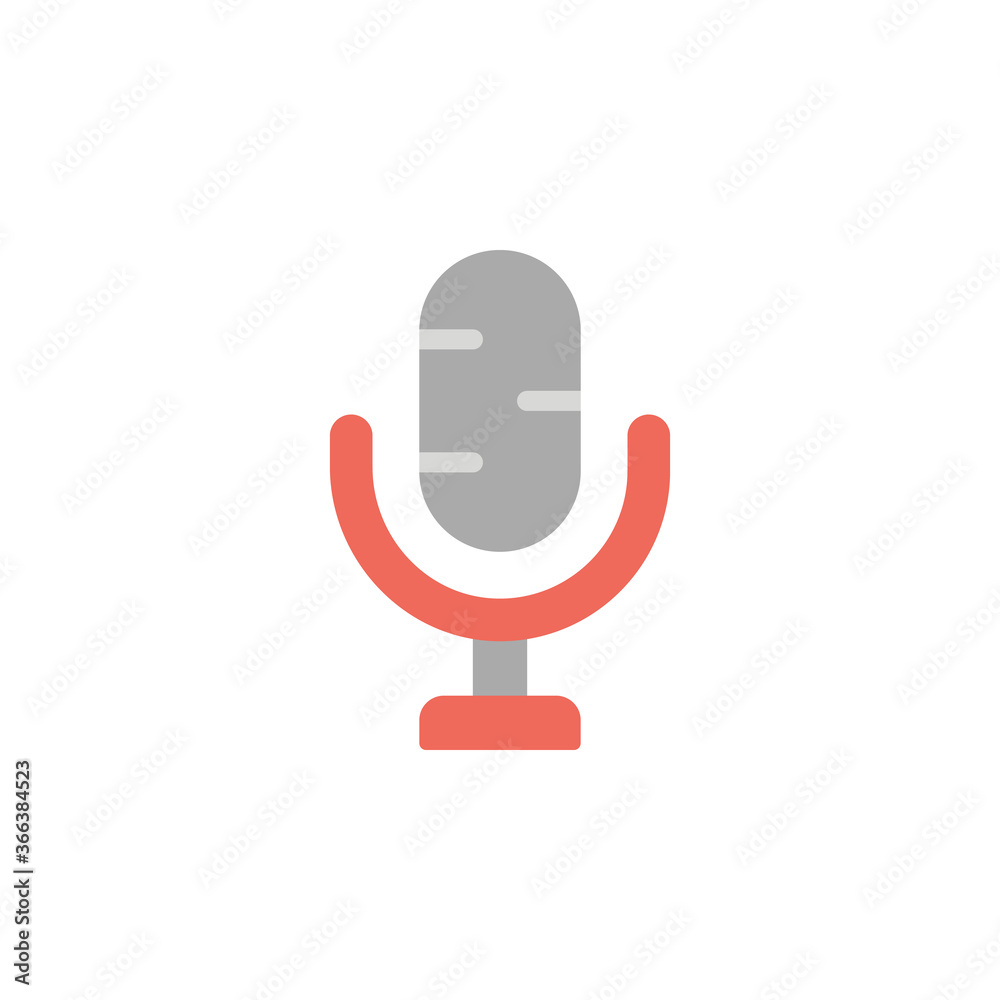 Aufkleber microphone icon. simple color vector elements of rock n roll icons for ui and ux, website or mobile 