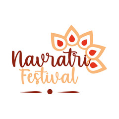 happy navratri indian celebration, goddess durga culture mythological flat style icon