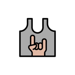 Clothe, shirt icon. Simple color with outline vector elements of rock n roll icons for ui and ux, website or mobile application