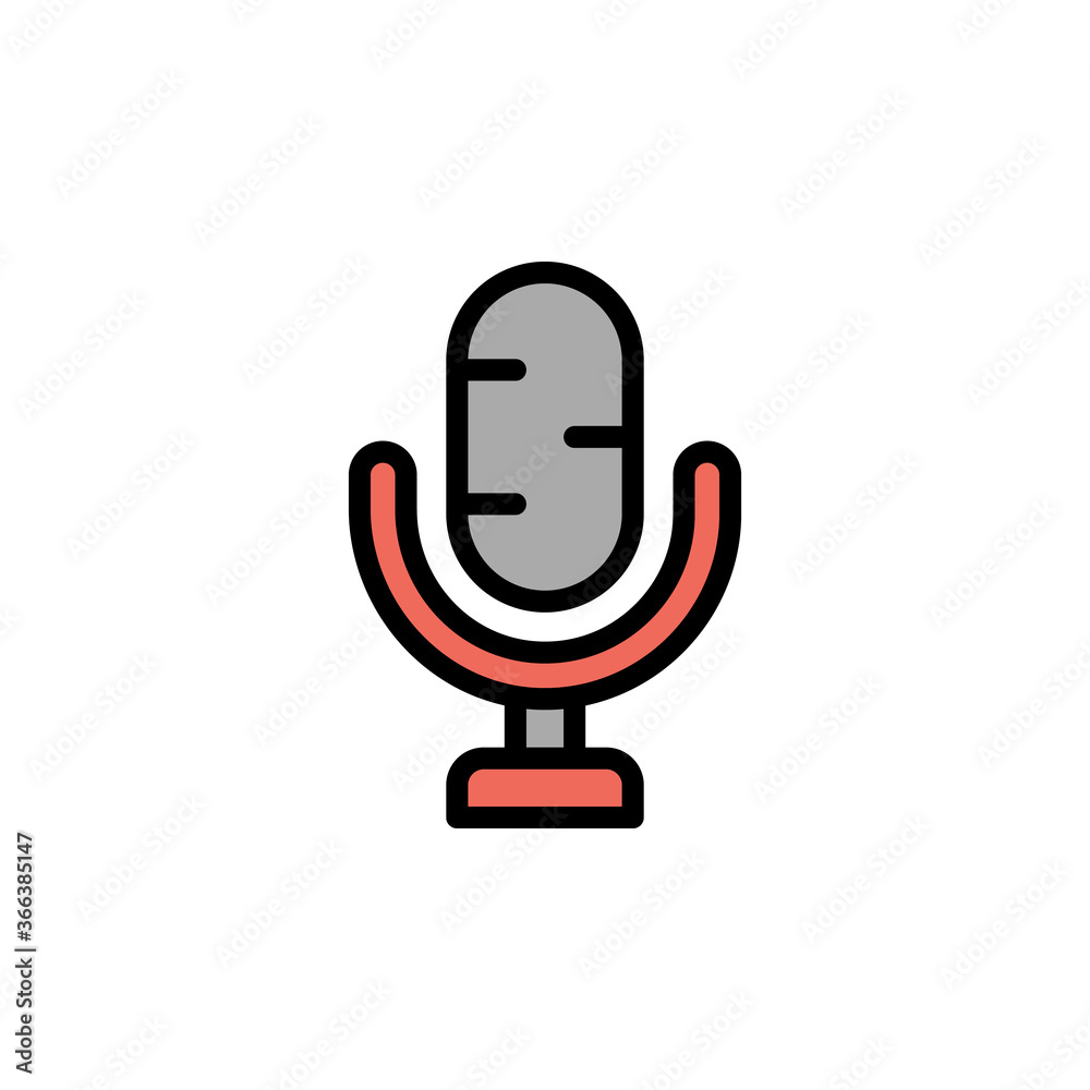 Aufkleber microphone icon. simple color with outline vector elements of rock n roll icons for ui and ux, websi