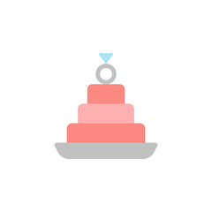 Cake, wedding icon. Simple color vector elements of marriage icons for ui and ux, website or mobile application
