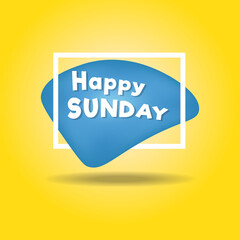 happy sunday greeting poster illustration
