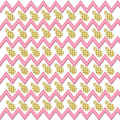 Golden Pineapple Patterns Texture seamless background, 3d illustration