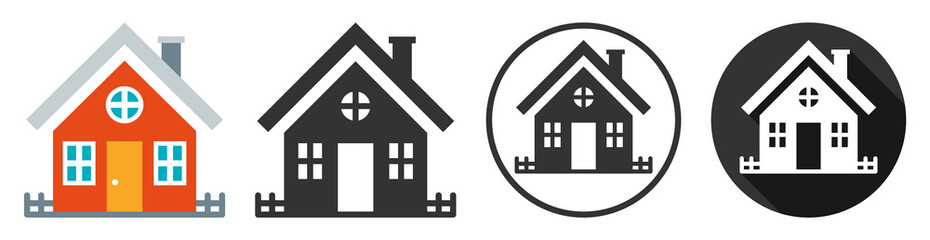 House home vector icon set - 366387115