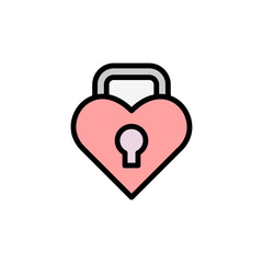 Love, heart, lock icon. Simple color with outline vector elements of marriage icons for ui and ux, website or mobile application