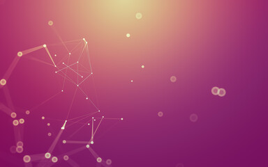 Fototapeta premium Abstract background. Molecules technology with polygonal shapes, connecting dots and lines. Connection structure. Big data visualization.