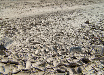 The texture of cracked clay.