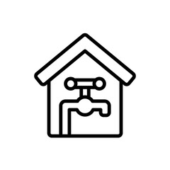 Home, water icon. Simple line, outline vector elements of aqua icons for ui and ux, website or mobile application