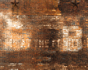 brick wall with graphic pattern