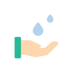Hand, water drop icon. Simple color vector elements of aqua icons for ui and ux, website or mobile application