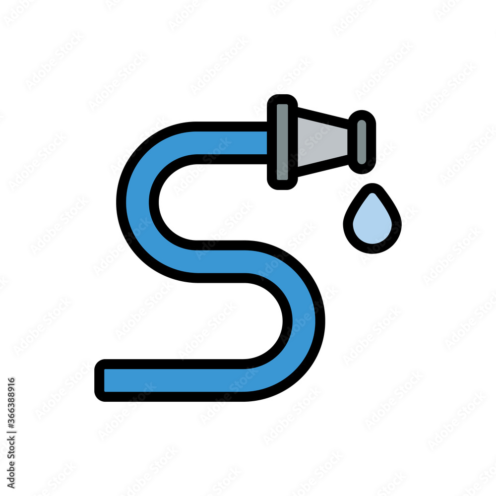 Poster hose, water icon. simple color with outline vector elements of aqua icons for ui and ux, website or 