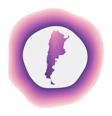 Obraz na płótnie Canvas Argentina icon. Colorful gradient logo of the country. Purple red Argentina rounded sign with map for your design. Vector illustration.