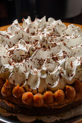 Torta brownie de dulce de leche y merengue