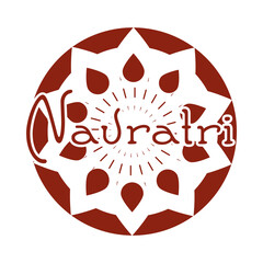 happy navratri indian celebration, goddess durga festival celebration label silhouette style icon
