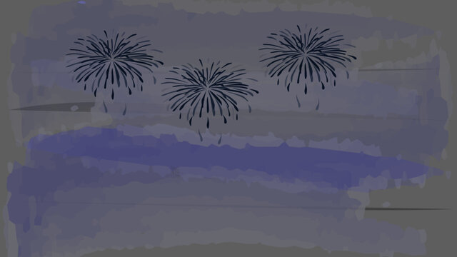 Feuerwerk mit blau grauem Hintergrund