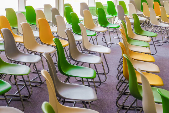 Rows of seats in assembly hall