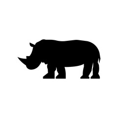 Obraz na płótnie Canvas Rhino sillhouette. Icon vector illustration.