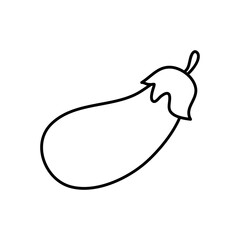 eggplant vegetable icon, line style