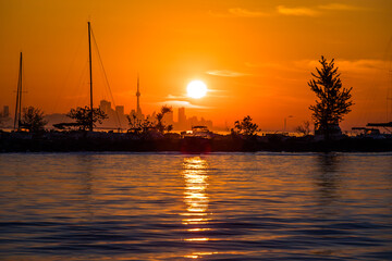 sunset over the river