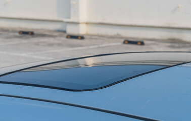 Closeup of automobile sunroof