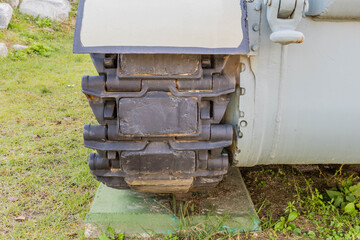  Metal tracks on military tank