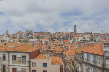 Naklejka na ściany i meble view of the old town of porto portugal